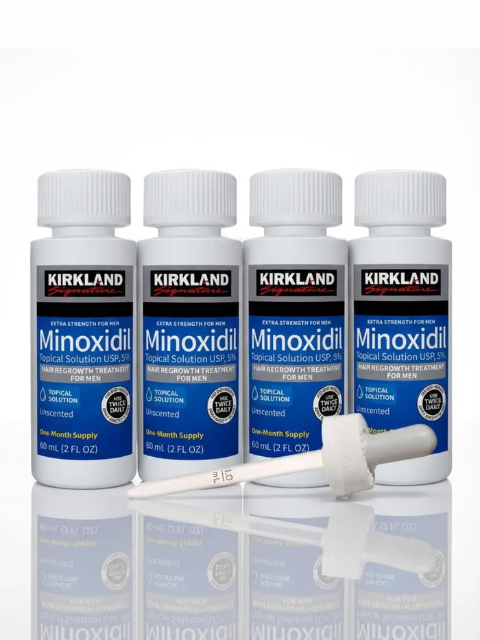Kirkland Minoxidil 5% Solução Tópica - 4 frascos de 60ml com aplicador para tratamento capilar