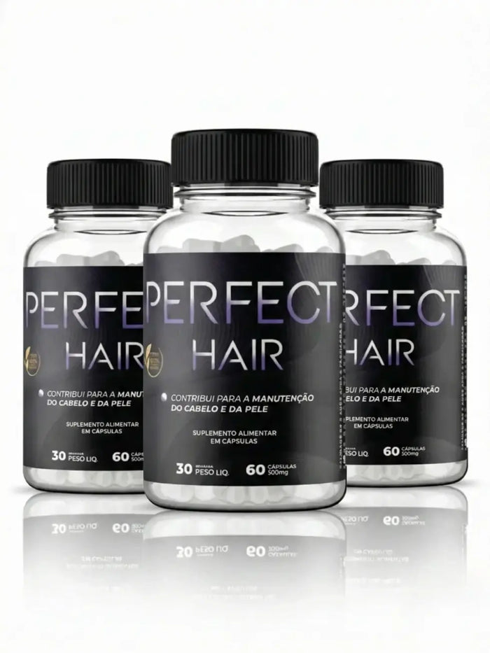 Perfect Hair Suplemento - 1 frasco com 60 cápsulas 500mg para manutenção do cabelo e pele